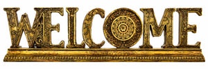 Gold Welcome Sign