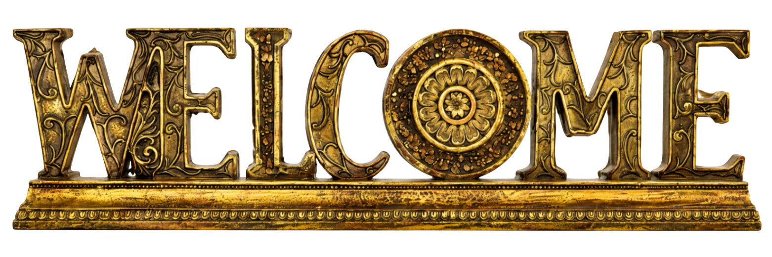 Gold Welcome Sign