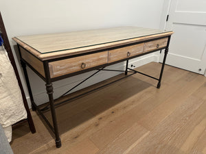 Restoration Hardware Natural Wood & Steel Desk 65x27x32