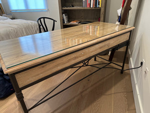 Restoration Hardware Natural Wood & Steel Desk 65x27x32