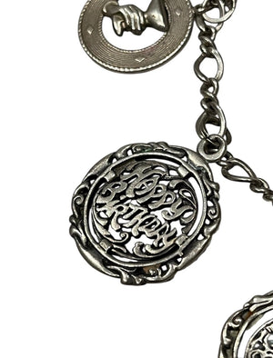 Vintage Sterling Silver Charm Bracelet Happy Birthday-Mother-Floral Stein -VIP-Charity