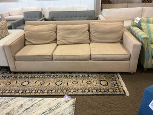 West Elm Sand Linen-Weave Upholstered Sofa, 86 in