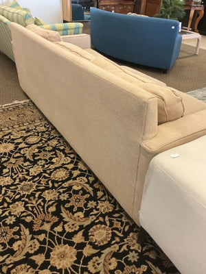 West Elm Sand Linen-Weave Upholstered Sofa, 86 in