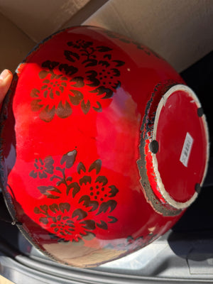 Red and black painted finish