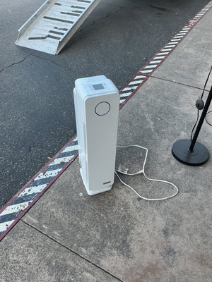White portable fan