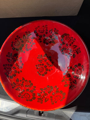 Red and black painted finish