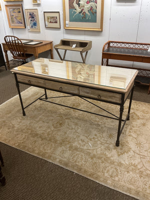 Restoration Hardware Natural Wood & Steel Desk 65x27x32