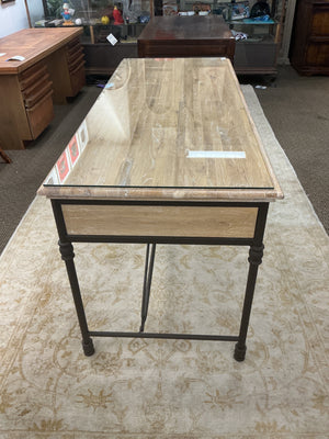 Restoration Hardware Natural Wood & Steel Desk 65x27x32