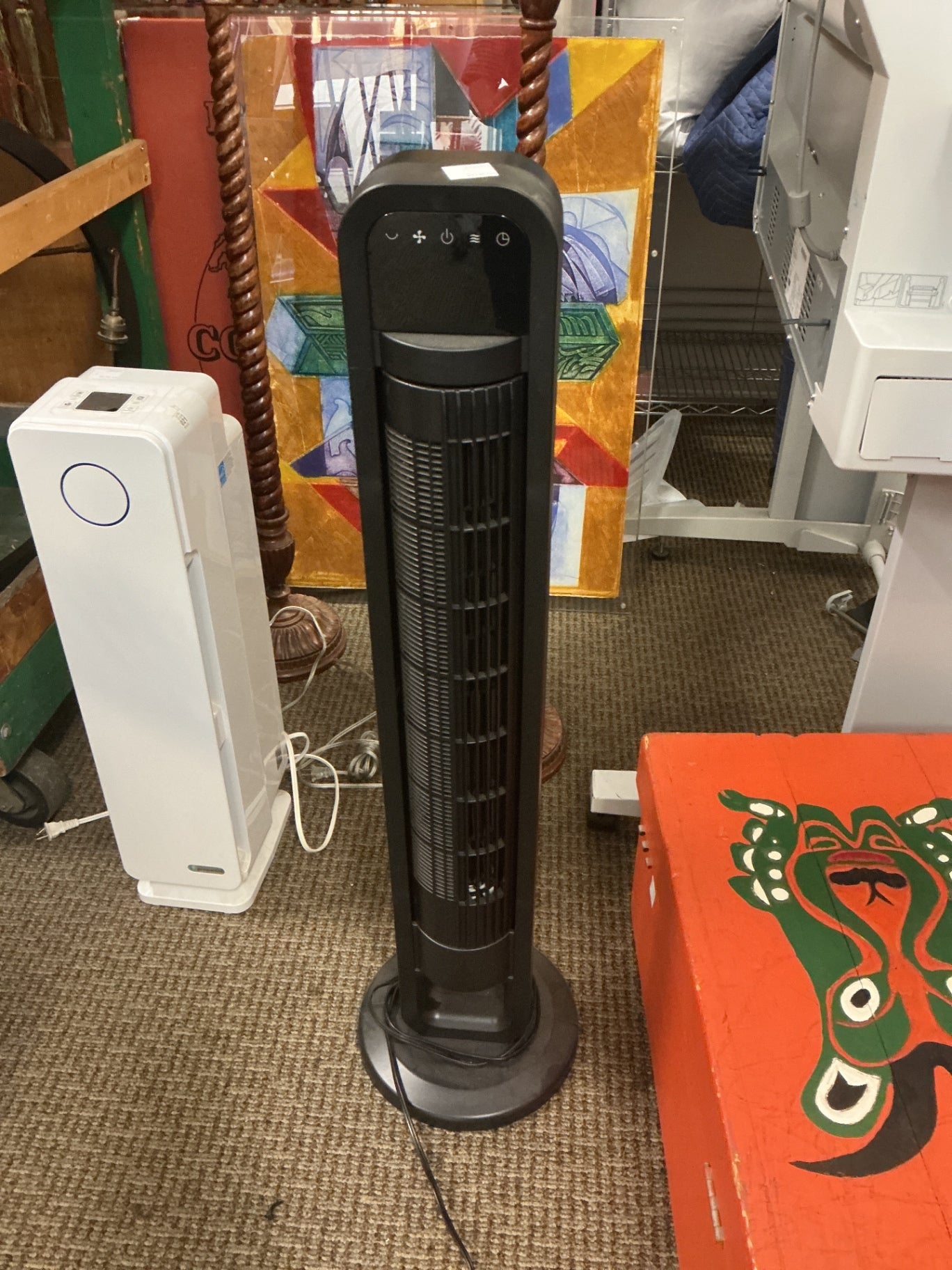 Black portable fan