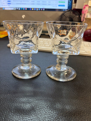 Textured Glass Pedestal Votive Candle Holders 4 1/2"