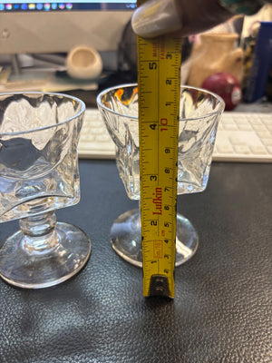 Textured Glass Pedestal Votive Candle Holders 4 1/2"