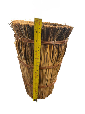 Vintage Hand-Bound Straw Storage Basket 12"x8"