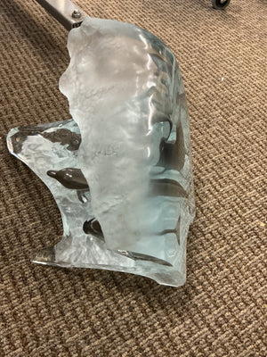 Robert Wyland “Surf Riders” Limited Edition Lucite & Pewter Dolphin Sculpture Includes COA Numbered 1157/1500