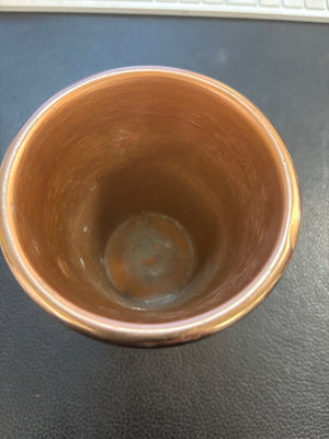 Rose Gold/Copper/Bronze Color Beaded Trim  Metal  Cup Or Vase 5"