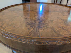 Burl Walnut Round Occasional Table