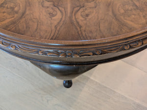 Burl Walnut Round Occasional Table