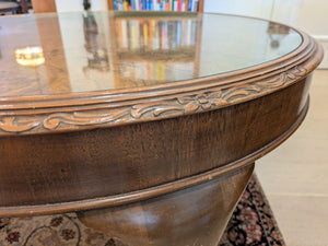 Burl Walnut Round Occasional Table