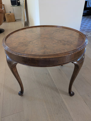Burl Walnut Round Occasional Table