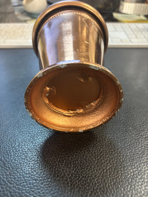 Rose Gold/Copper/Bronze Color Beaded Trim  Metal  Cup Or Vase 5"