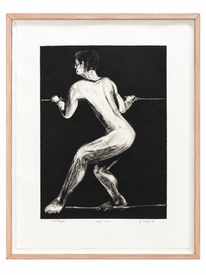 Gary Ray Chafe Monotype Acrobats " High Wire" 21x26