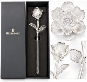 Waterford Crystal Fleurology Rose Flower #154653, 15”, with Original Box