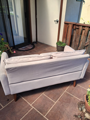 Cream upholstery cotton/microfiber blend