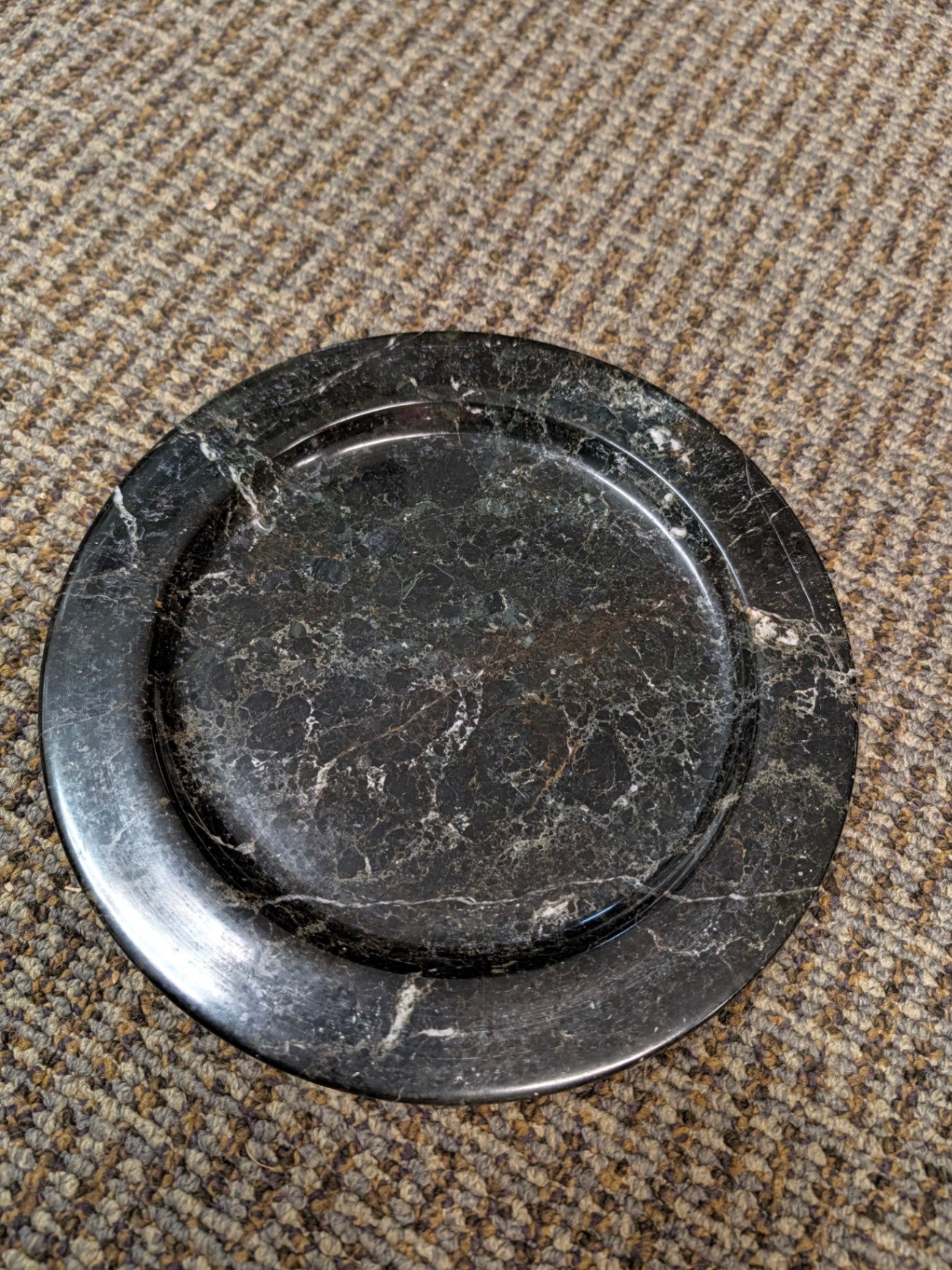 Black Jasper Stone Plate 10" Diameter Heavy
