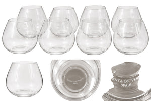 Vintage Tiffany & Co. Crystal Stemless Wine / Brandy Glasses, Made in Spain – Set of 8