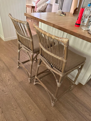Two rattan counter stools