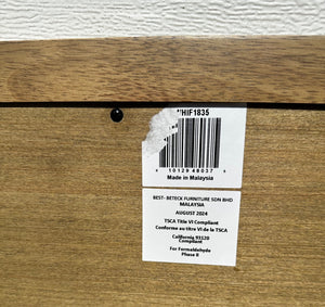 Best-Betek Mid Century Style Wood & Woven Cane Headboard 78" Wide x 41" Tall