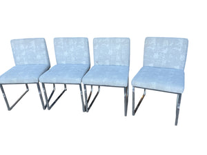 Chrome & upholstered Dining Chairs (set of 4)