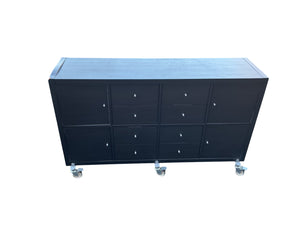 8 Drawer Storage Rolling Cabinet On Wheels  58 x 16 x 35