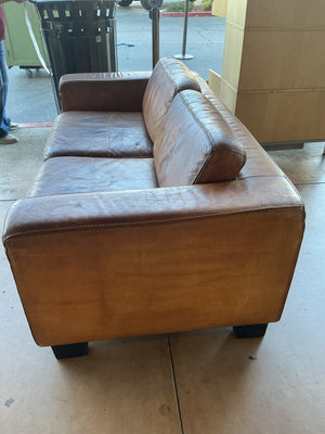 (72) Durlet Vintage 1970 Leather  Sofa   70" W