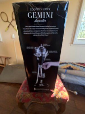 Coopers Hawk Gemini Wine Decanter, New/Unopened Box