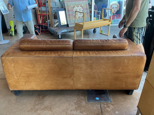 (72) Durlet Vintage 1970 Leather  Sofa   70" W