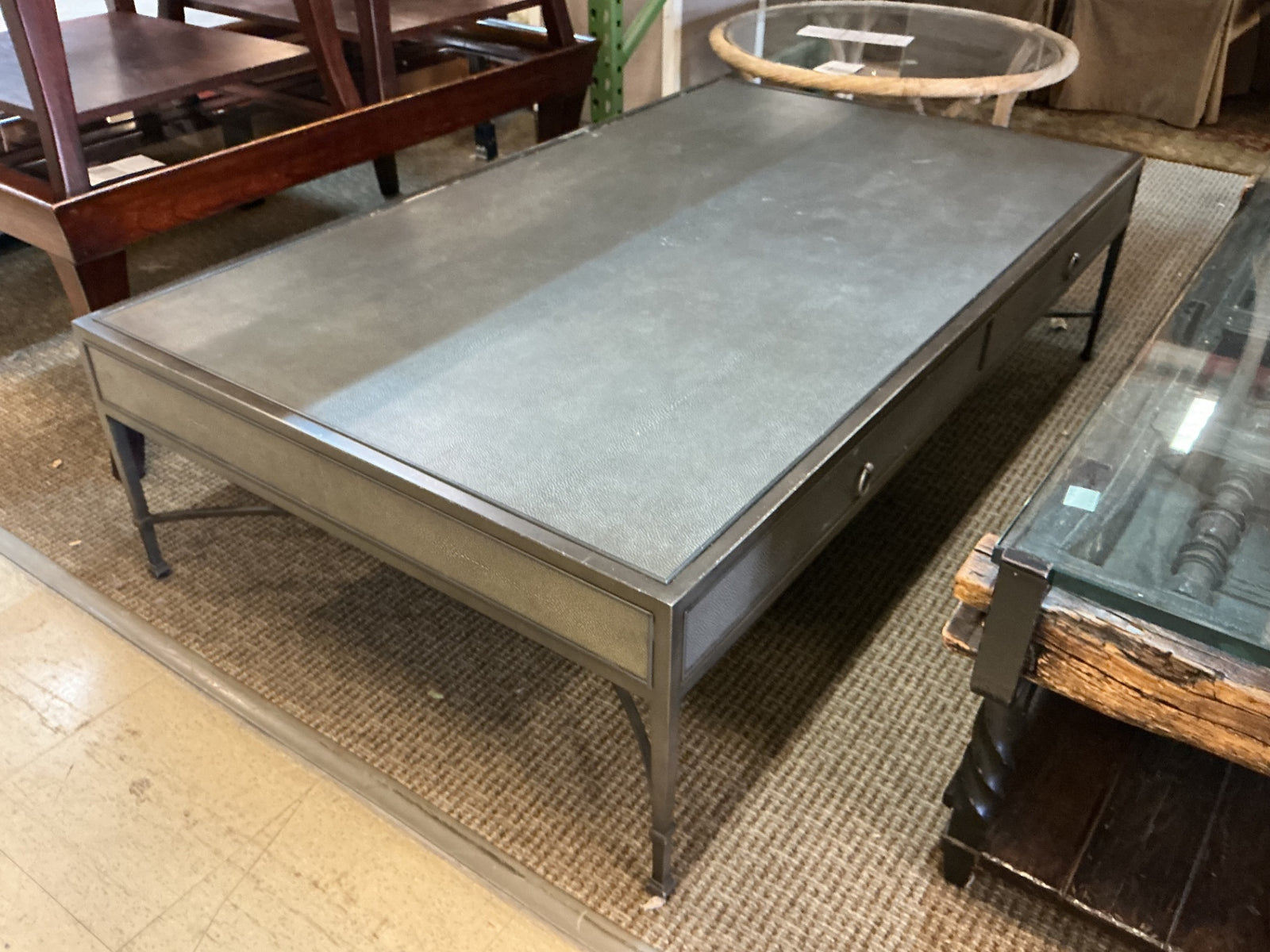Restoration Hardware Shagreen Coffee Table 60x36x17