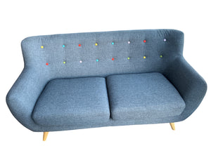 Remark 61 1/2" Wide Gray Fabric Tufted Loveseat