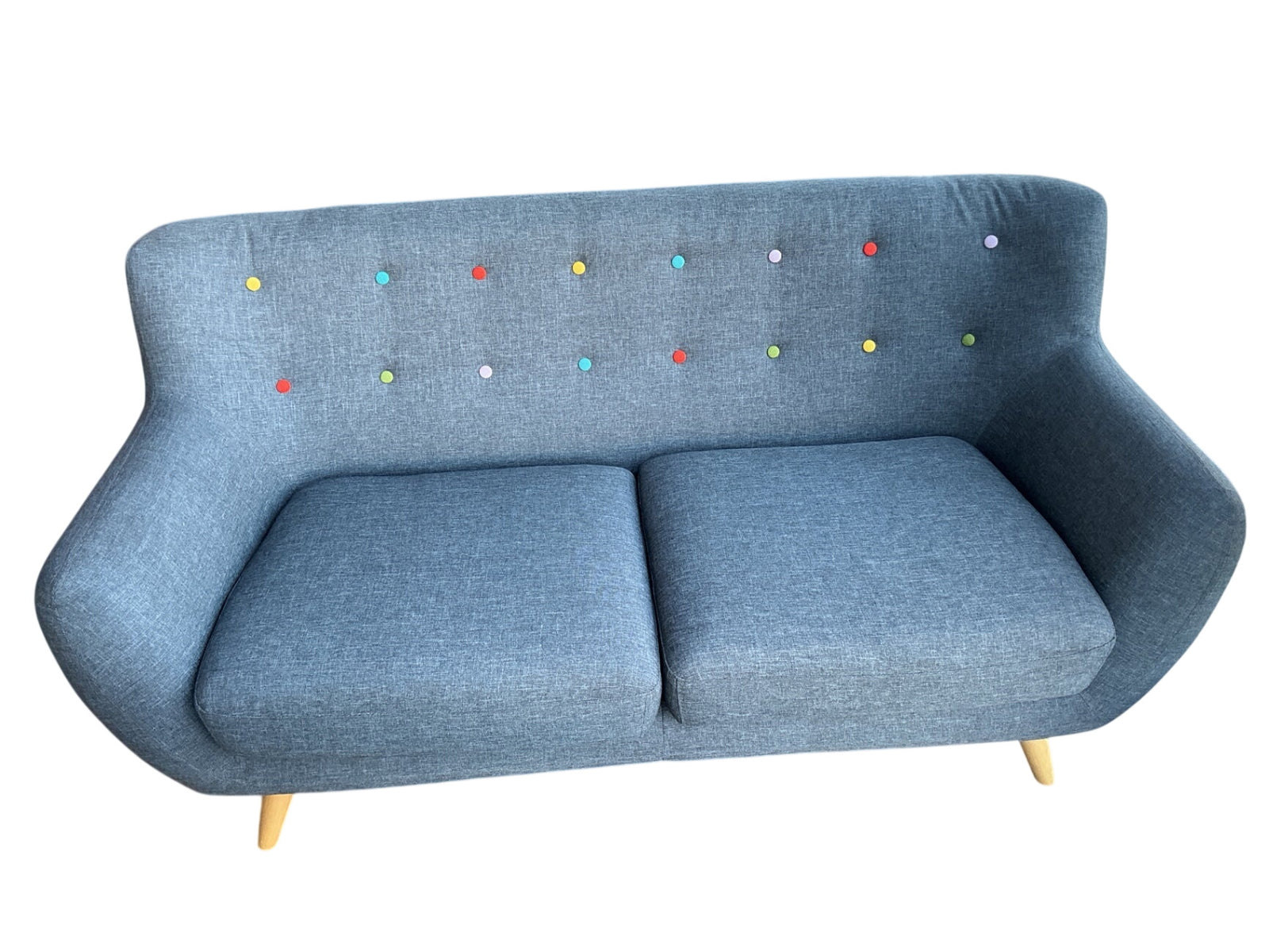 Remark 61 1/2" Wide Gray Fabric Tufted Loveseat
