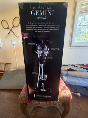 Coopers Hawk Gemini Wine Decanter, New/Unopened Box