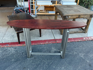Metal and Wood Welded Structure Surfboard-Top Bar Height Table (72 x 18 x 40 in)