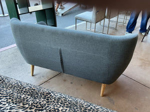 Remark 61 1/2" Wide Gray Fabric Tufted Loveseat