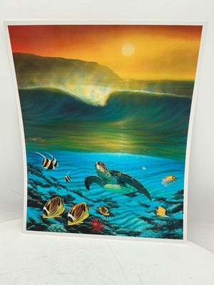Wyland “North Shore Surf” Wall Art Print 11x14 with Gallery Inserts/Card