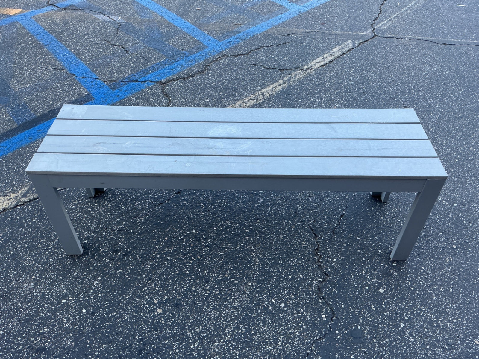 Gray Metal Bench
