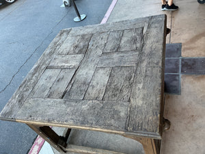 Chinese Ba Xian–Style Square Dining Table with Carved Lion Masks & Iron Ring Hardware