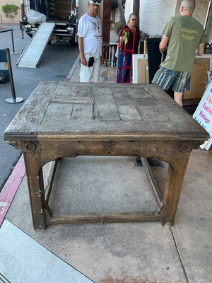 Chinese Ba Xian–Style Square Dining Table with Carved Lion Masks & Iron Ring Hardware