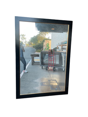 Large Free Standing Gilded Silver Frame Mirror 84 x 59“