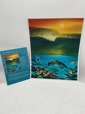 Wyland “North Shore Surf” Wall Art Print 11x14 with Gallery Inserts/Card