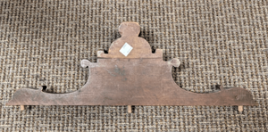 French Carved Walnut Wood Pediment 19th Century (Sphere) 30" x 11"
