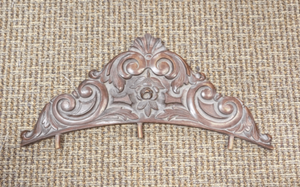 French Carved Walnut Wood Pediment 19th Century (Rose) 23" x 10"