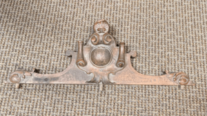 French Carved Walnut Wood Pediment 19th Century (Sphere) 30" x 11"